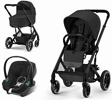 Cybex Коляска 3 в 1 Balios S Lux BLK / цвет Moon Black (черный)					