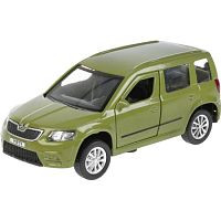  Технопарк Металлическая модель Skoda Yeti, 12 см, открывающиеся  двери, багаж, инерция / зеленый					