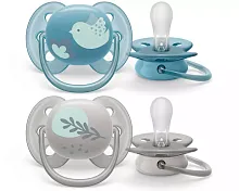 Philips Avent Пустышка ultra soft / цвет синий, серый (6-18мес)					