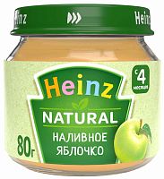 Heinz Пюре Наливное Яблочко, с 4 месяцев, 80 г					